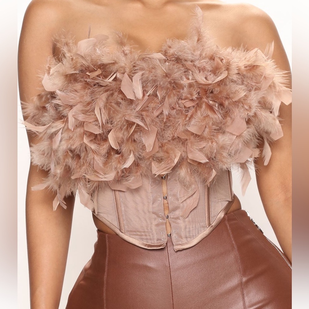 Feathered Corset Top